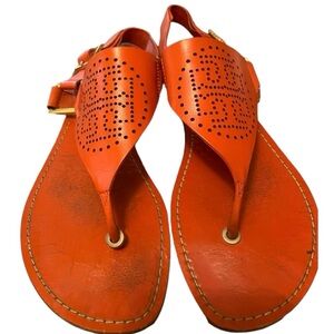 Tory Burch Women Carpi Preferred Logo
Leather Thong Sandals Size 8